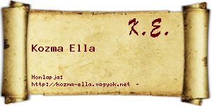 Kozma Ella névjegykártya